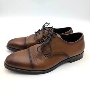 Nordstrom Elliott Cap Toe Lace-Up Derby Shoes Men's Leather Brown US10.5M EU43.5